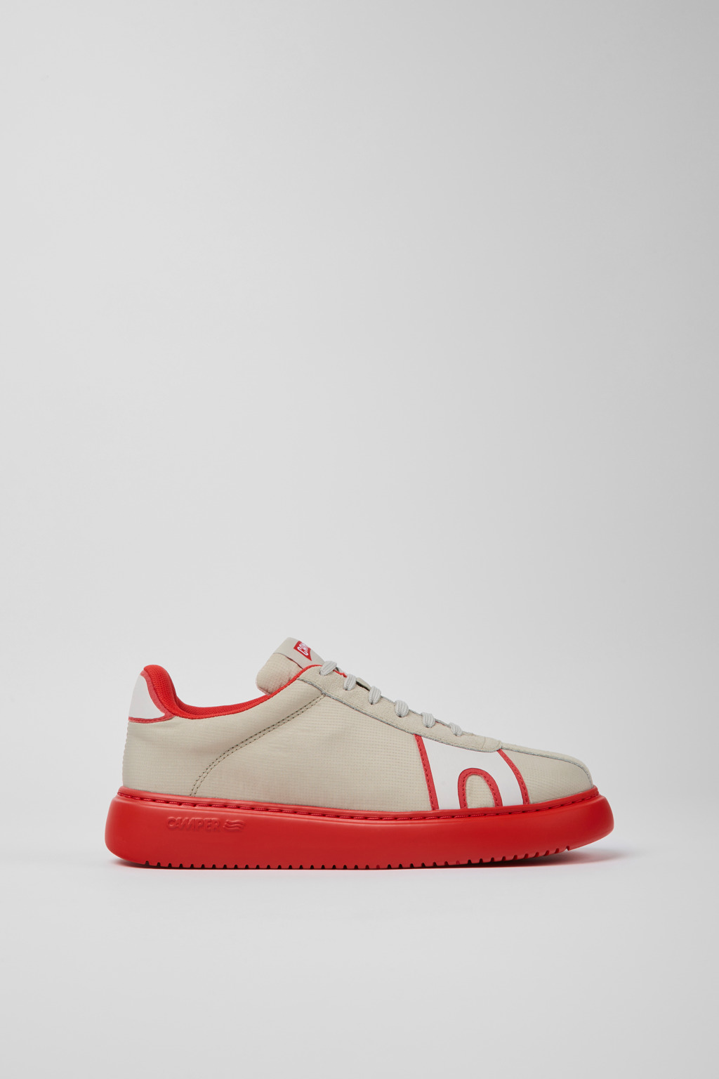 Runner K21 Gray and red textile and nubuck sneakers for women - Image 2