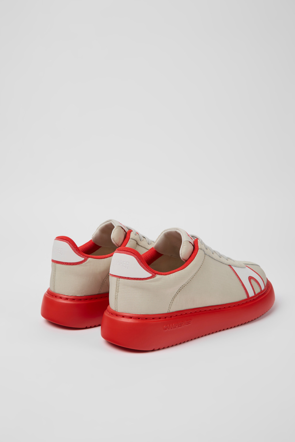 Runner K21 Gray and red textile and nubuck sneakers for women - Image 3