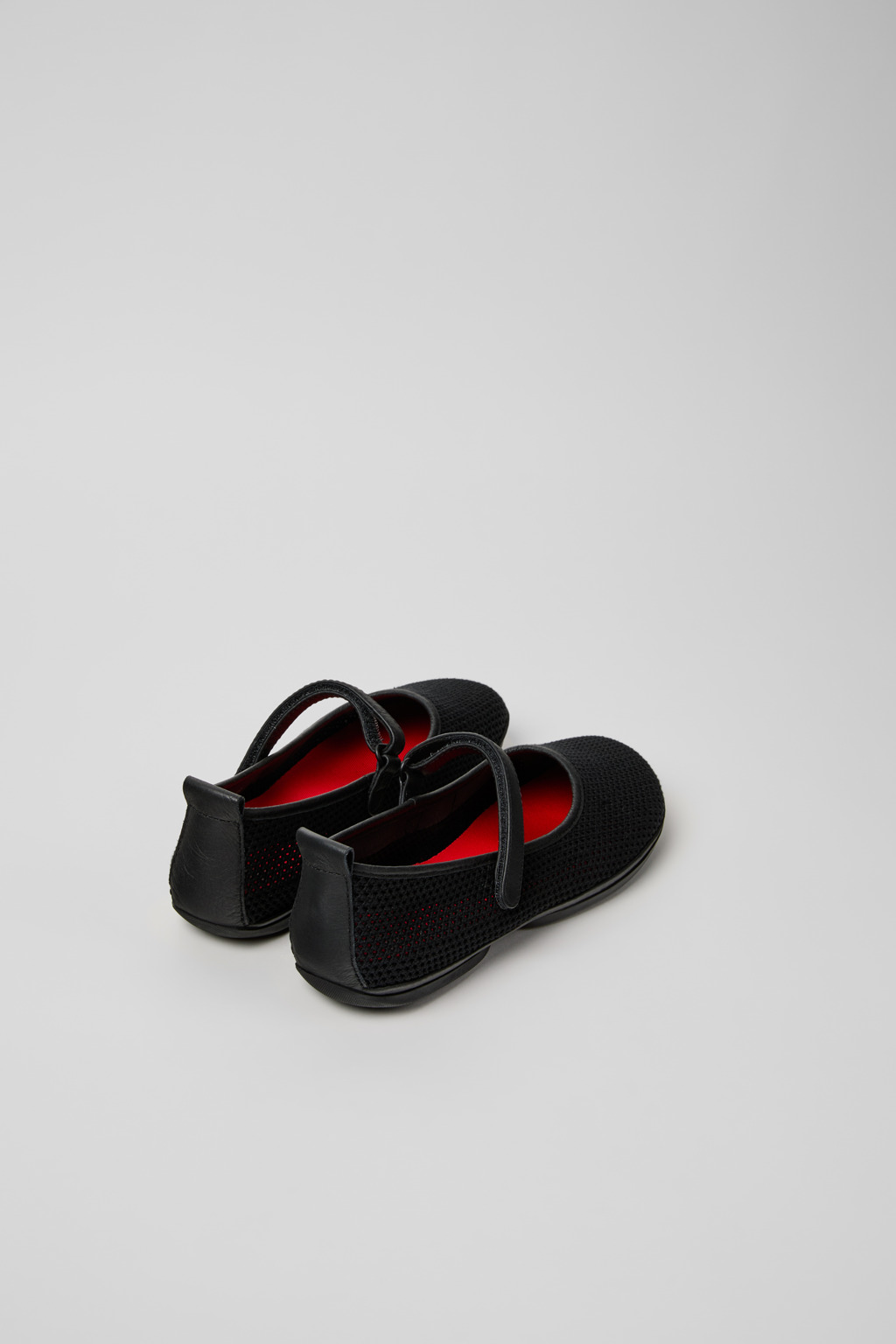 Right Nina Black Tencel Mesh and Leather Ballerinas for Women. - Image 3