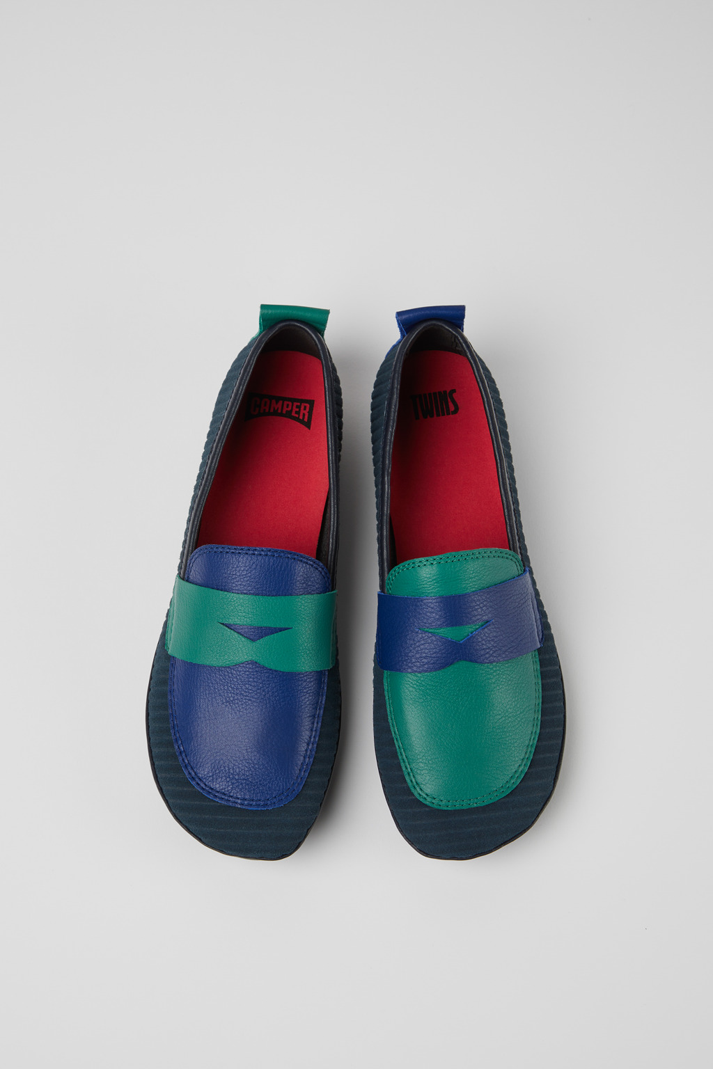 Twins Blue and green recycled leather shoes for women - Image 4