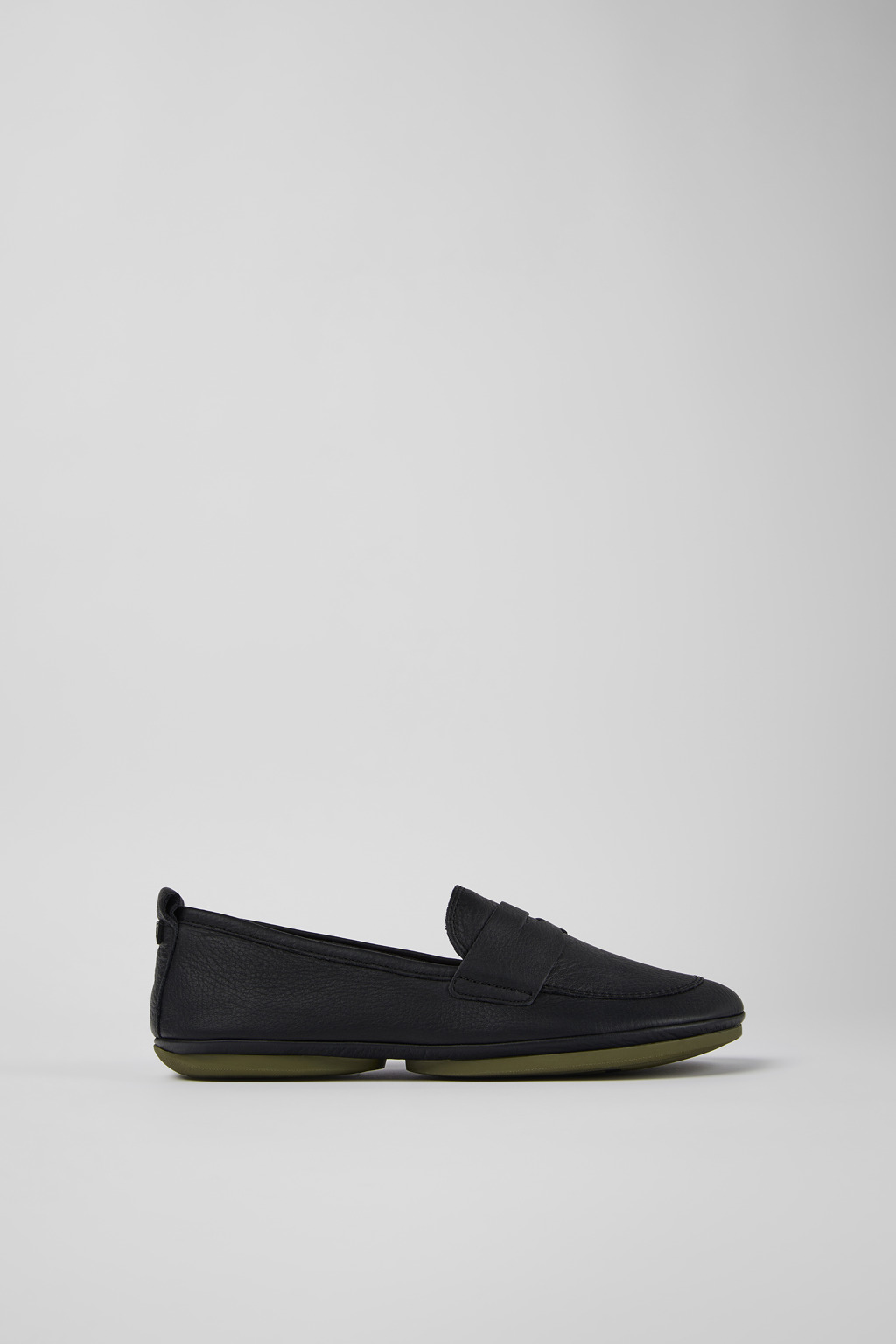 Right Black Leather Loafer for Women - Image 2