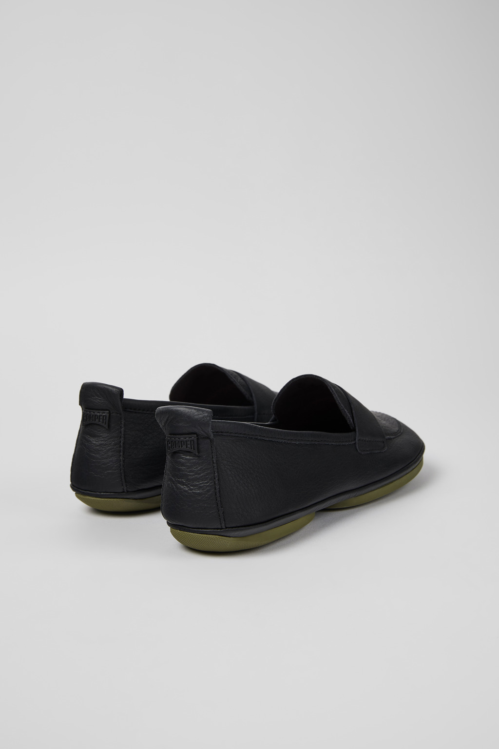Right Black Leather Loafer for Women - Image 3