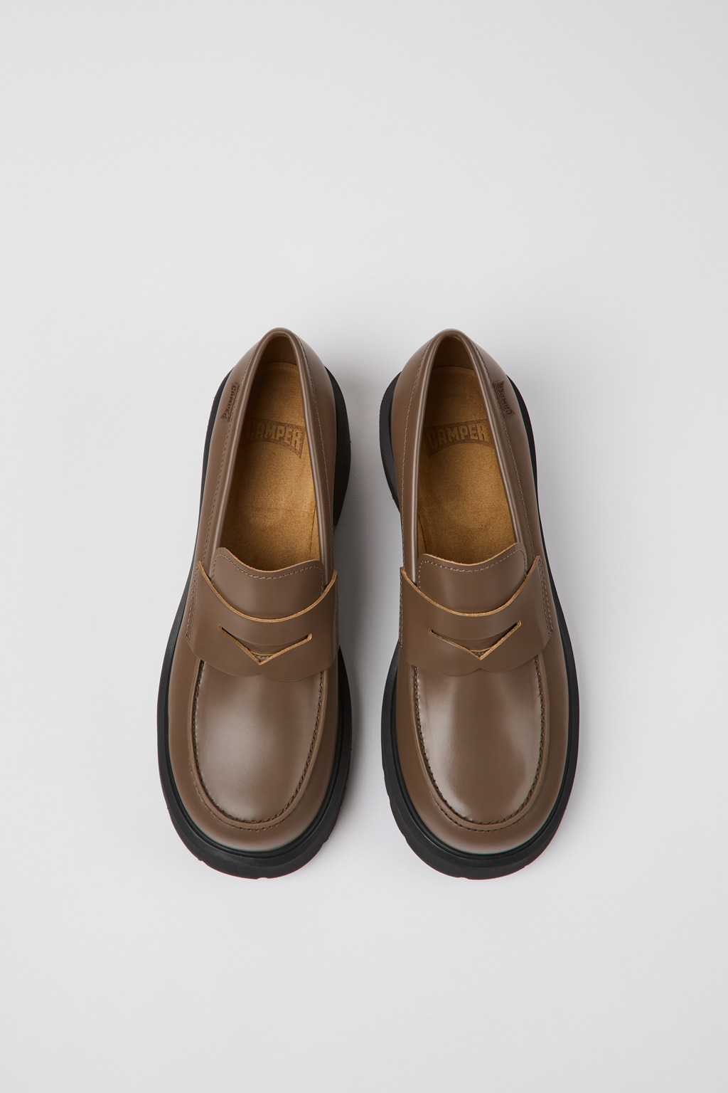 Milah Brown leather loafers for women - Image 4