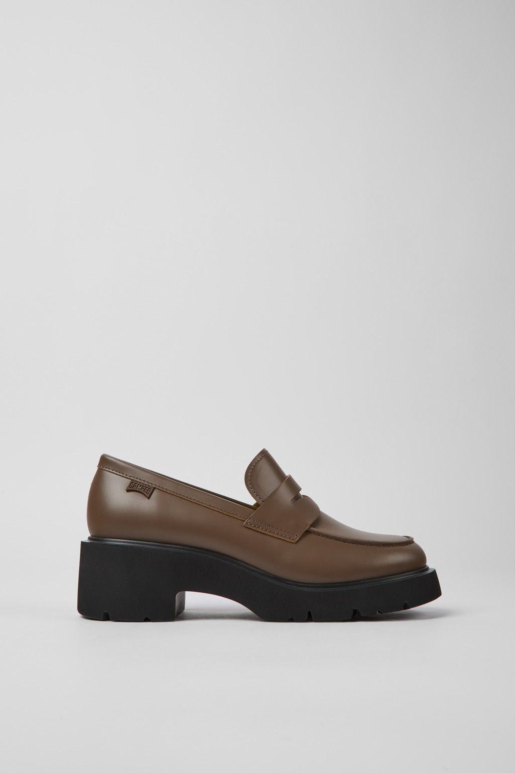 Milah Brown leather loafers for women - Image 2