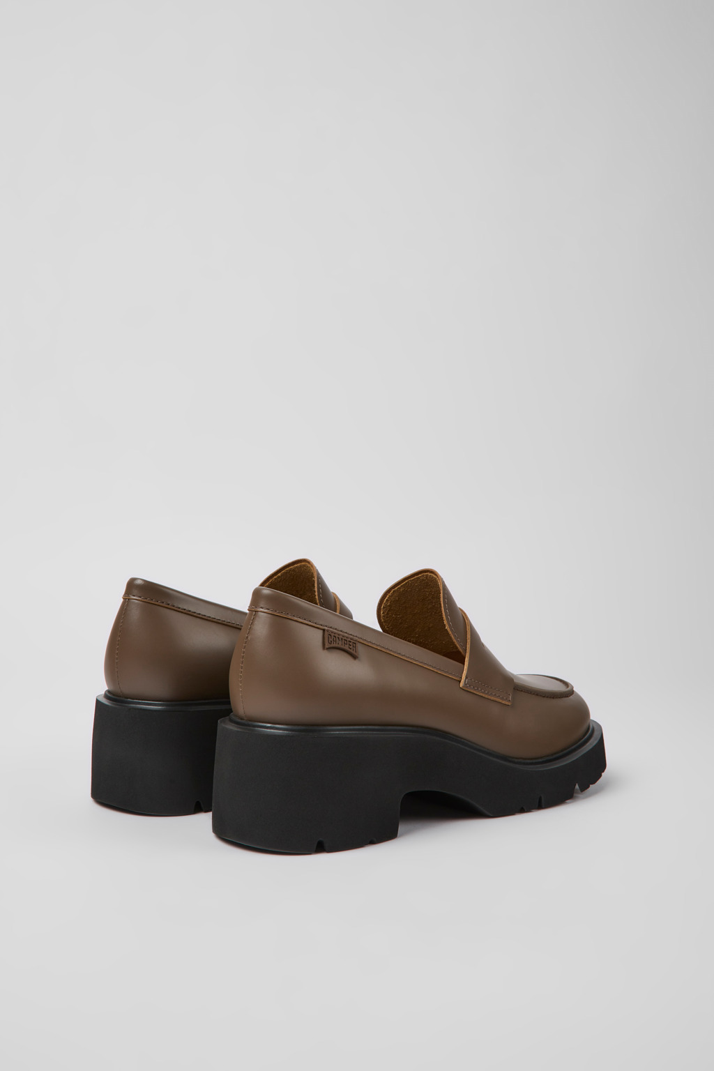 Milah Brown leather loafers for women - Image 3