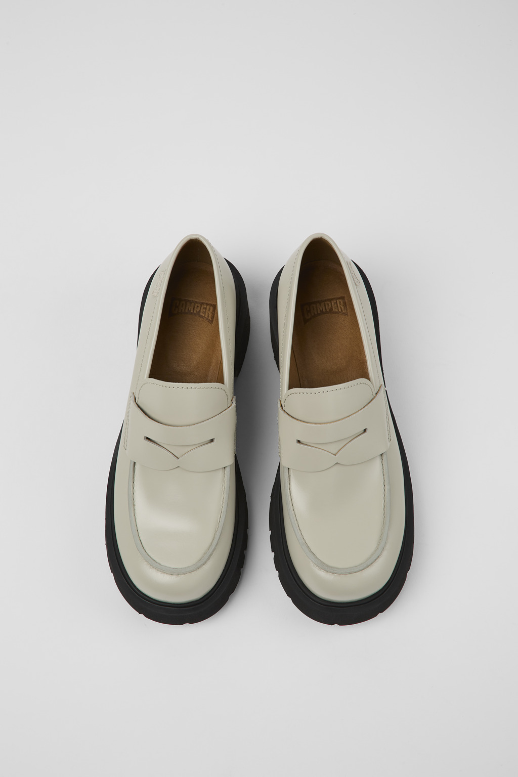 Milah Gray leather loafers for women - Image 4