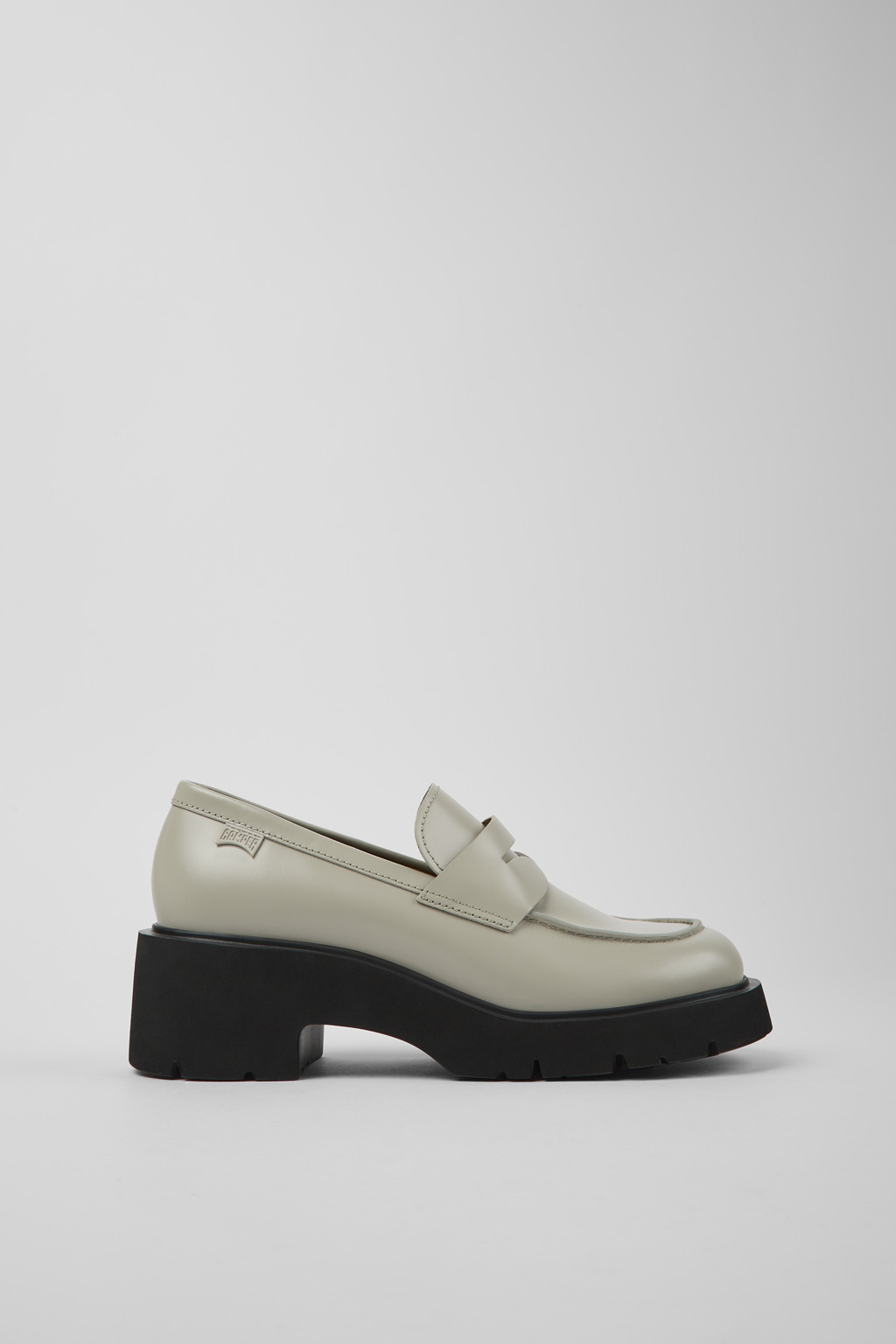 Milah Gray leather loafers for women - Image 2