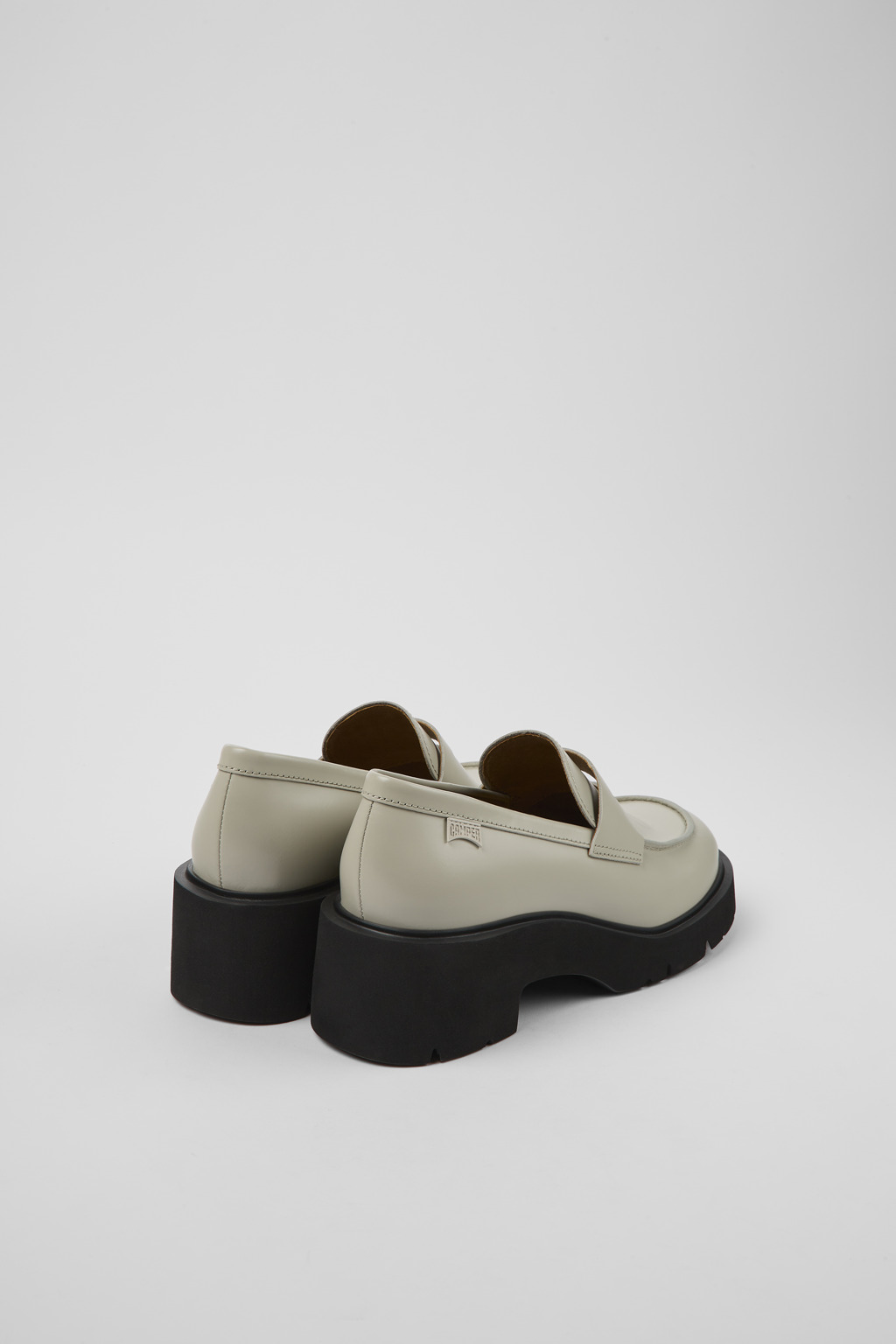 Milah Gray leather loafers for women - Image 3