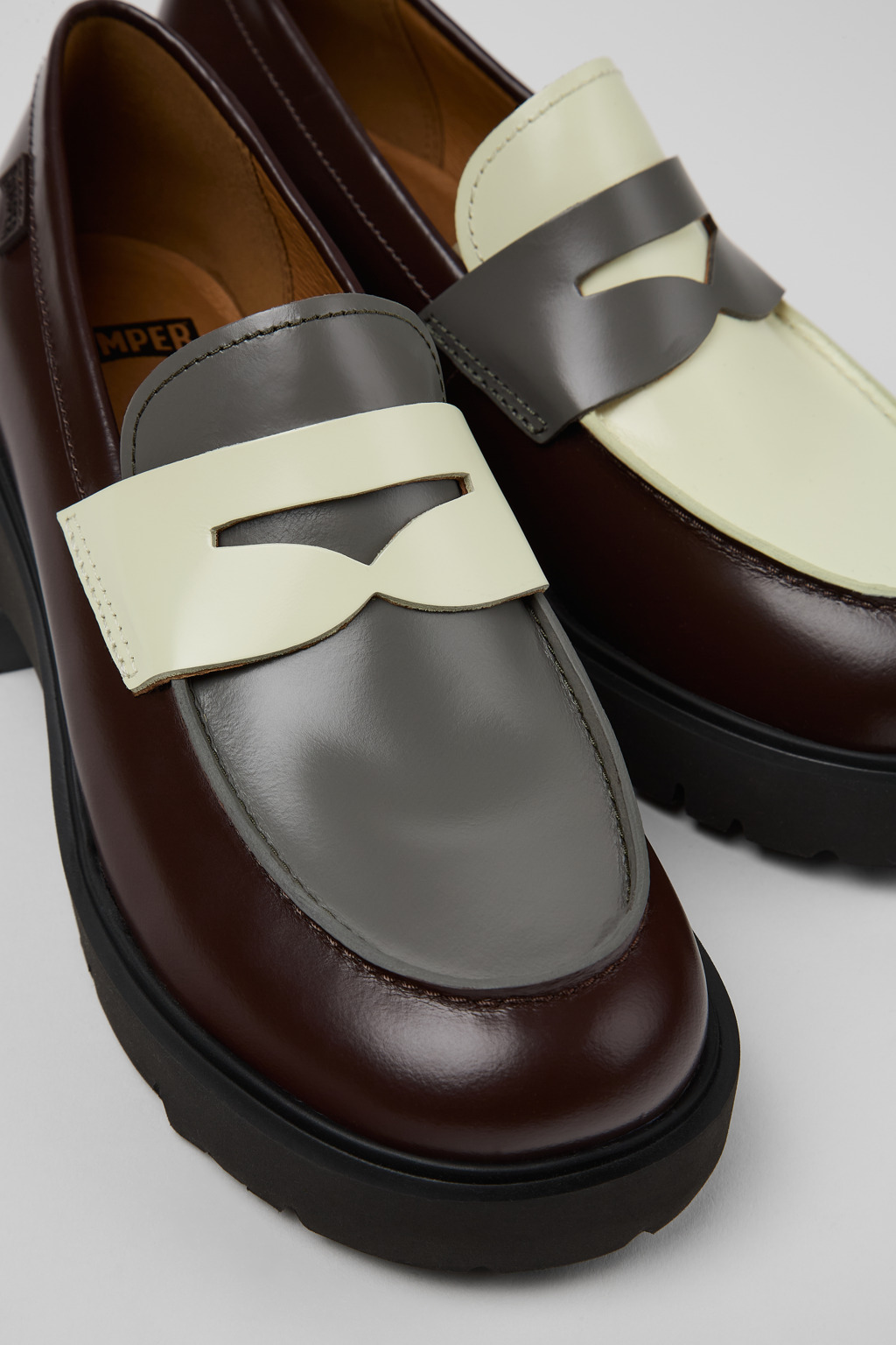 Twins Multicolored leather loafers for women