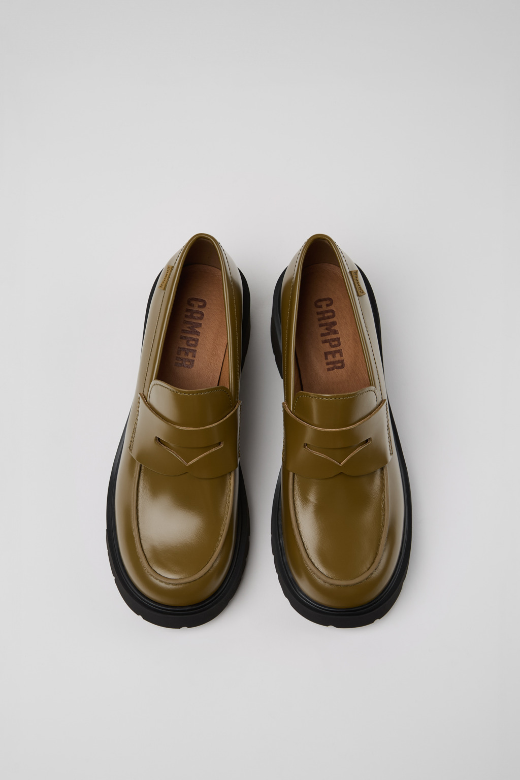 Milah Green Leather Moccasins/Ballerinas for Women. - Image 4