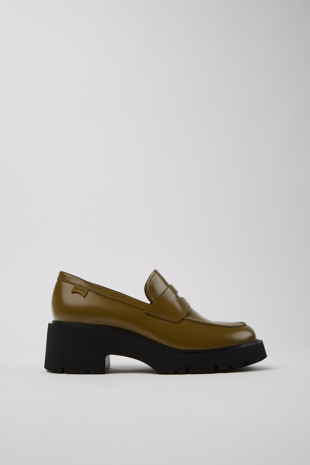 Milah Green Leather Moccasins/Ballerinas for Women. - Image 2
