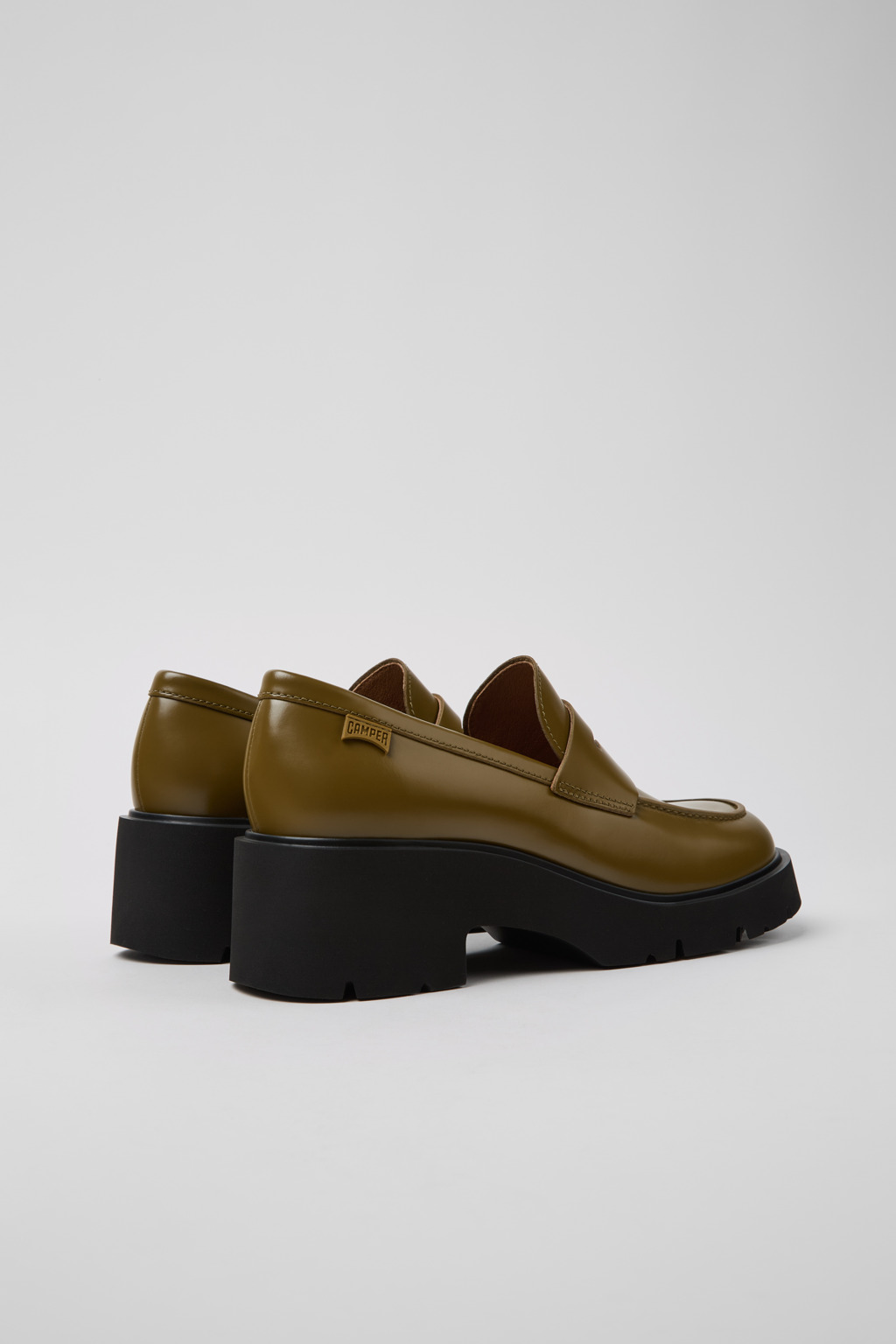 Milah Green Leather Moccasins/Ballerinas for Women. - Image 3