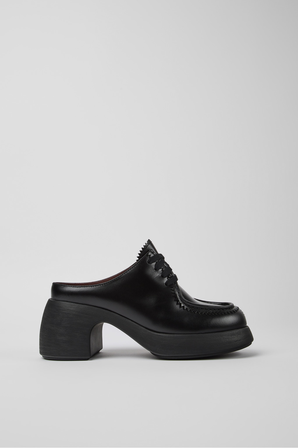 Thelma Black leather mules for women - Image 2