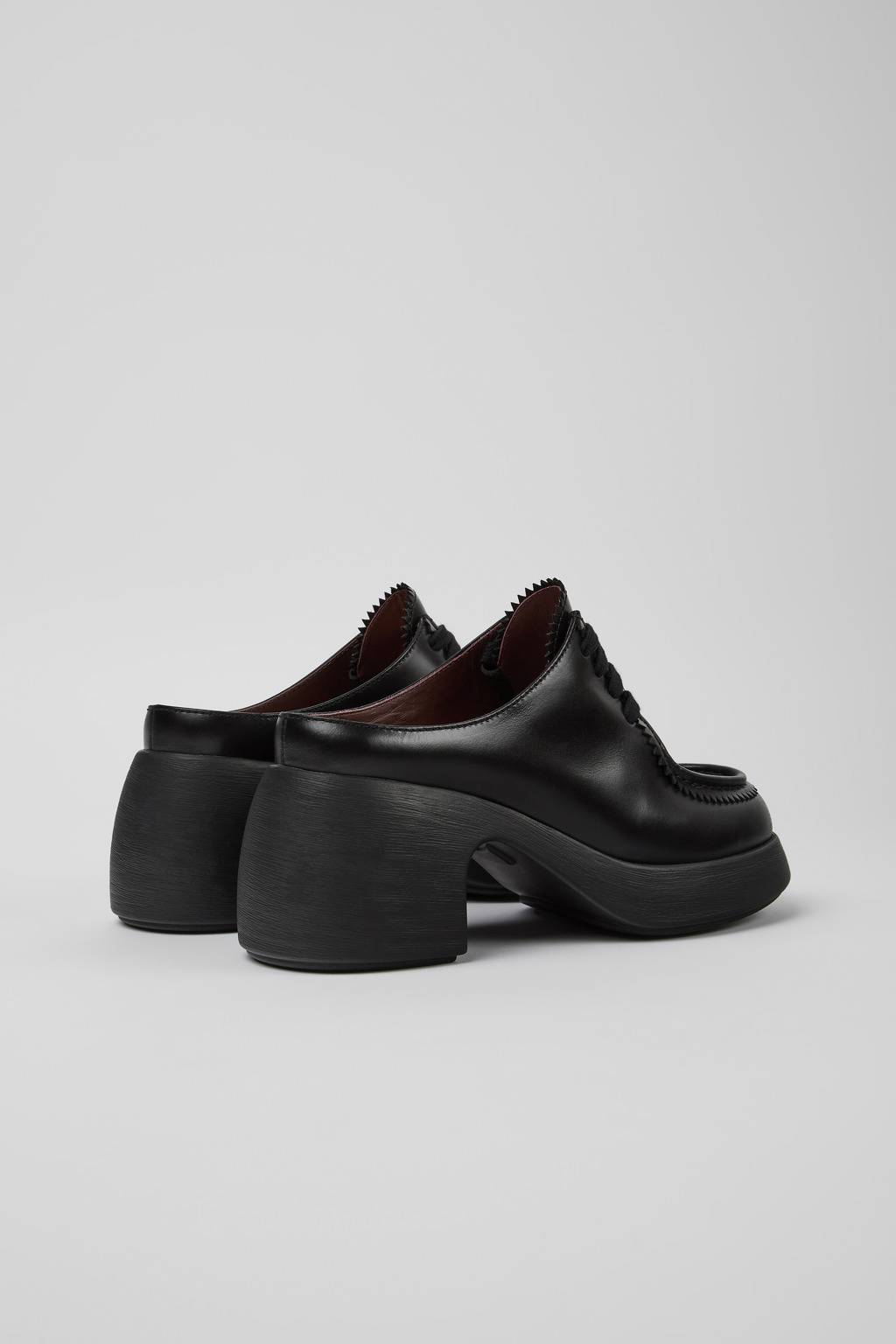 Thelma Black leather mules for women - Image 3