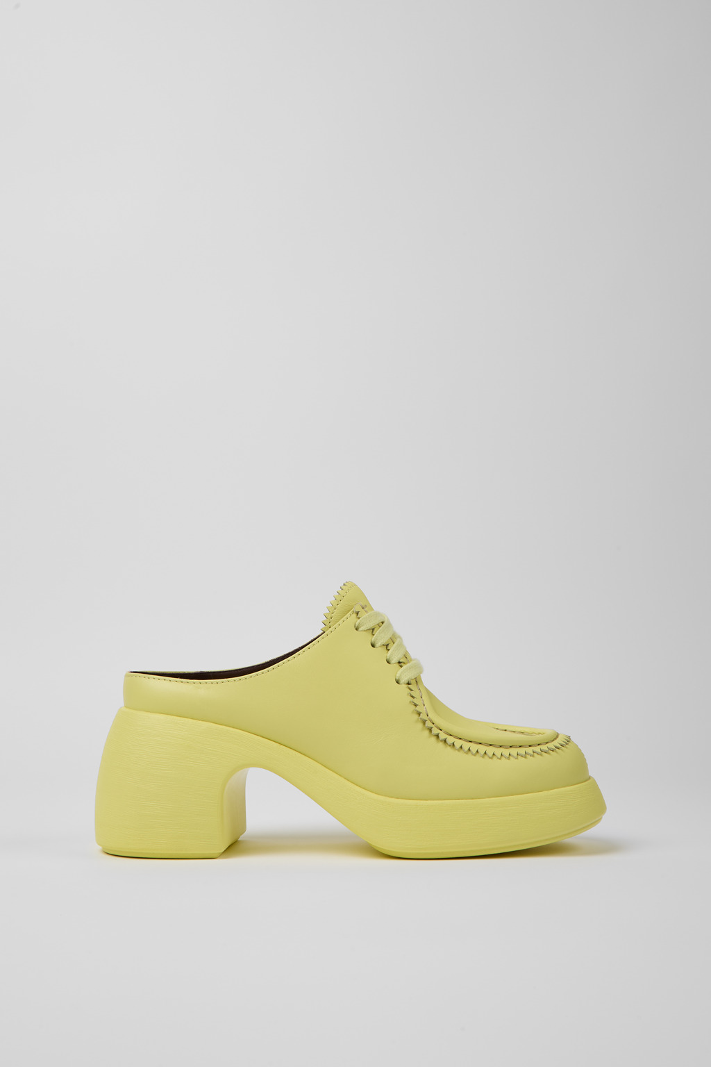 Thelma Yellow leather mules for women - Image 2