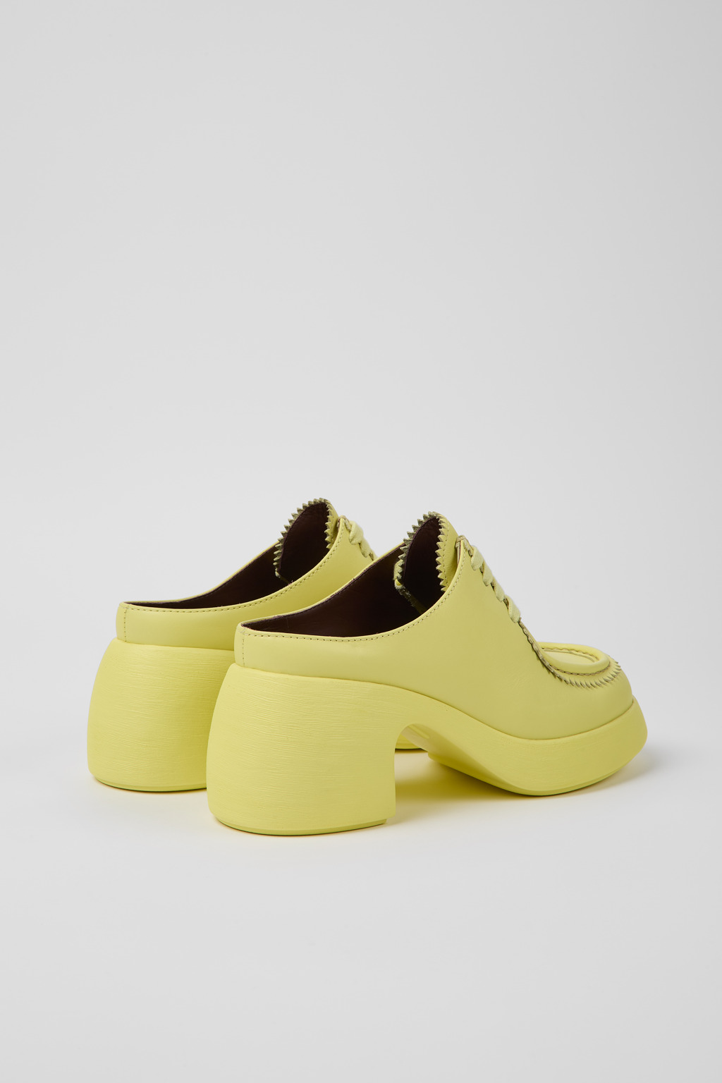 Thelma Yellow leather mules for women - Image 3