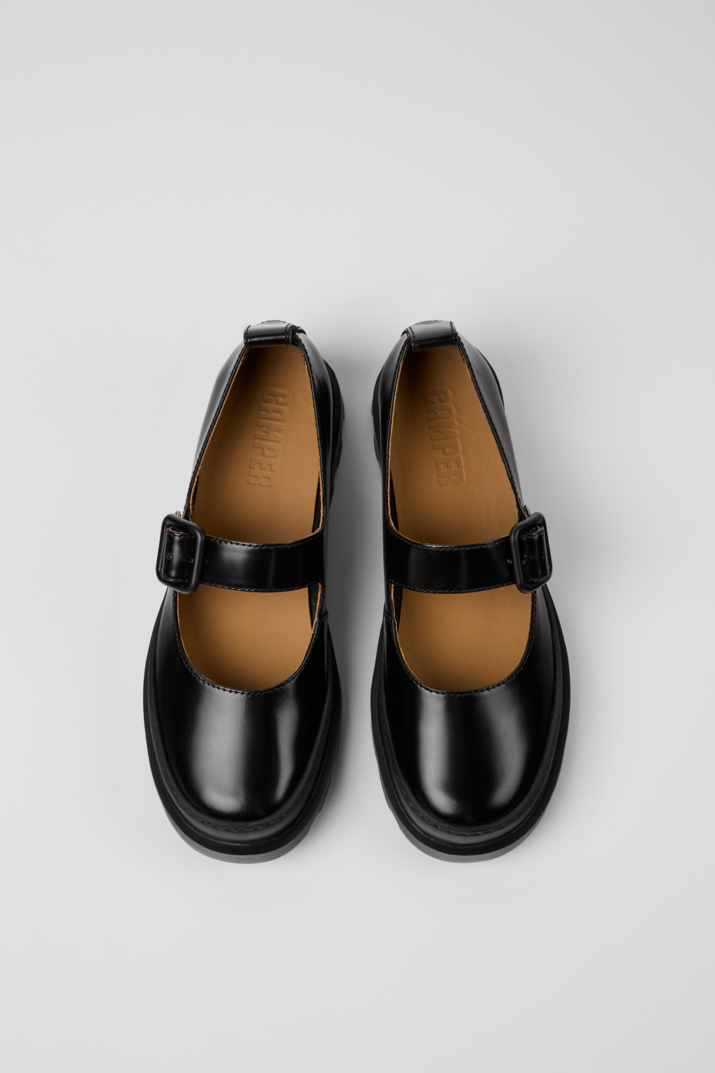 Brutus Black leather Mary Jane flats for women - Image 4