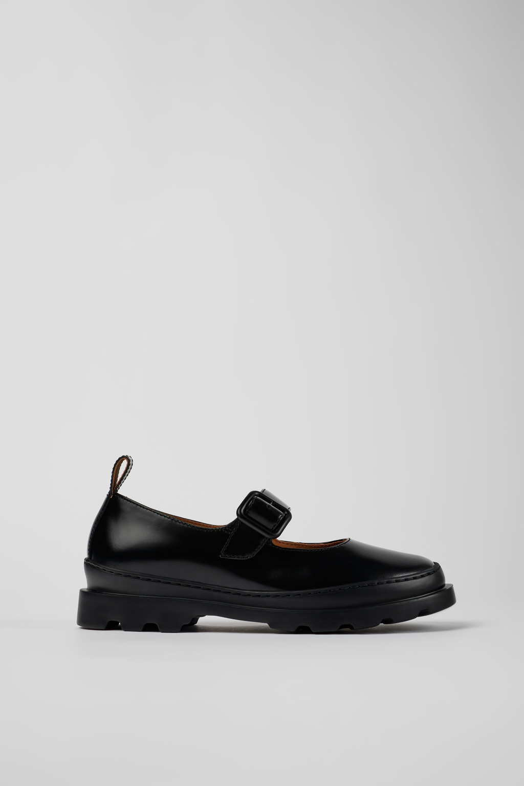 Brutus Black leather Mary Jane flats for women - Image 2