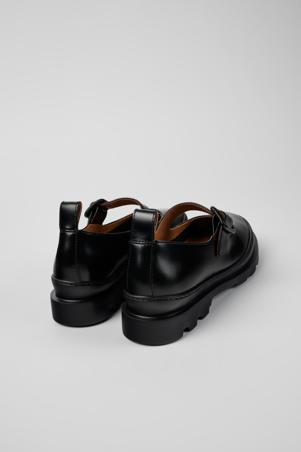 Brutus Black leather Mary Jane flats for women - Image 3