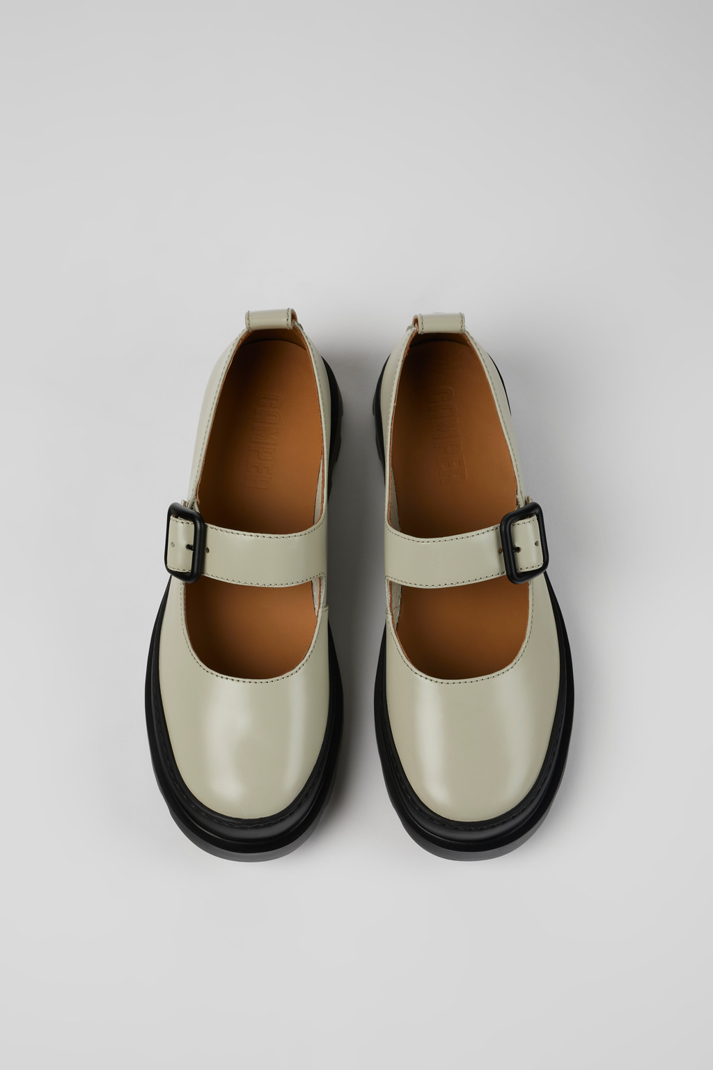 Brutus Gray leather Mary Jane flats for women - Image 4
