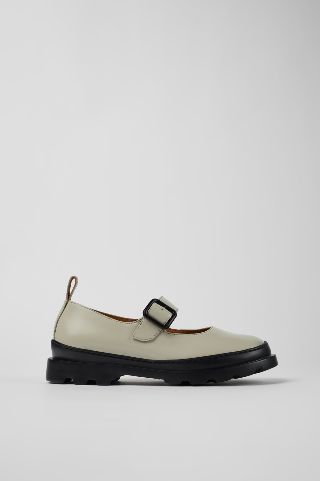 Brutus Gray leather Mary Jane flats for women - Image 2