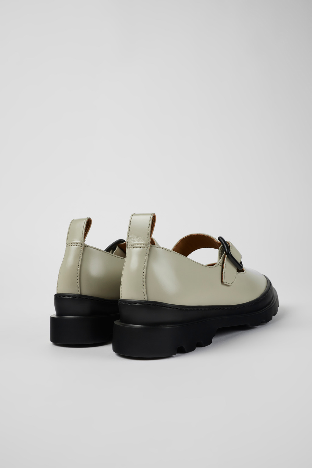 Brutus Gray leather Mary Jane flats for women - Image 3