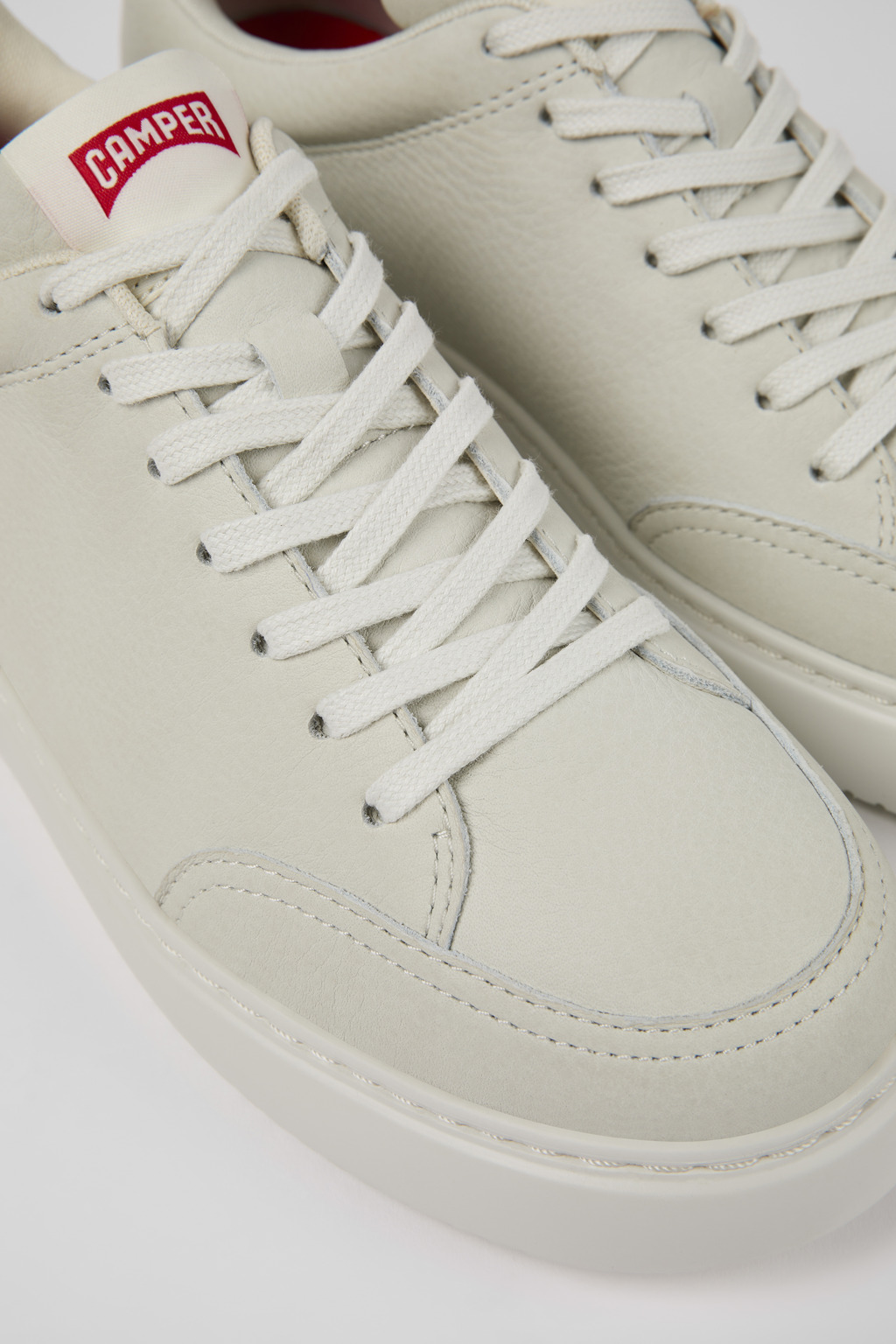 Runner K21 White Leather Shoes for Women.