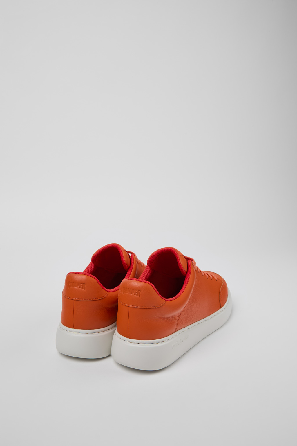 Runner K21 Orange leather sneakers for women - Image 3