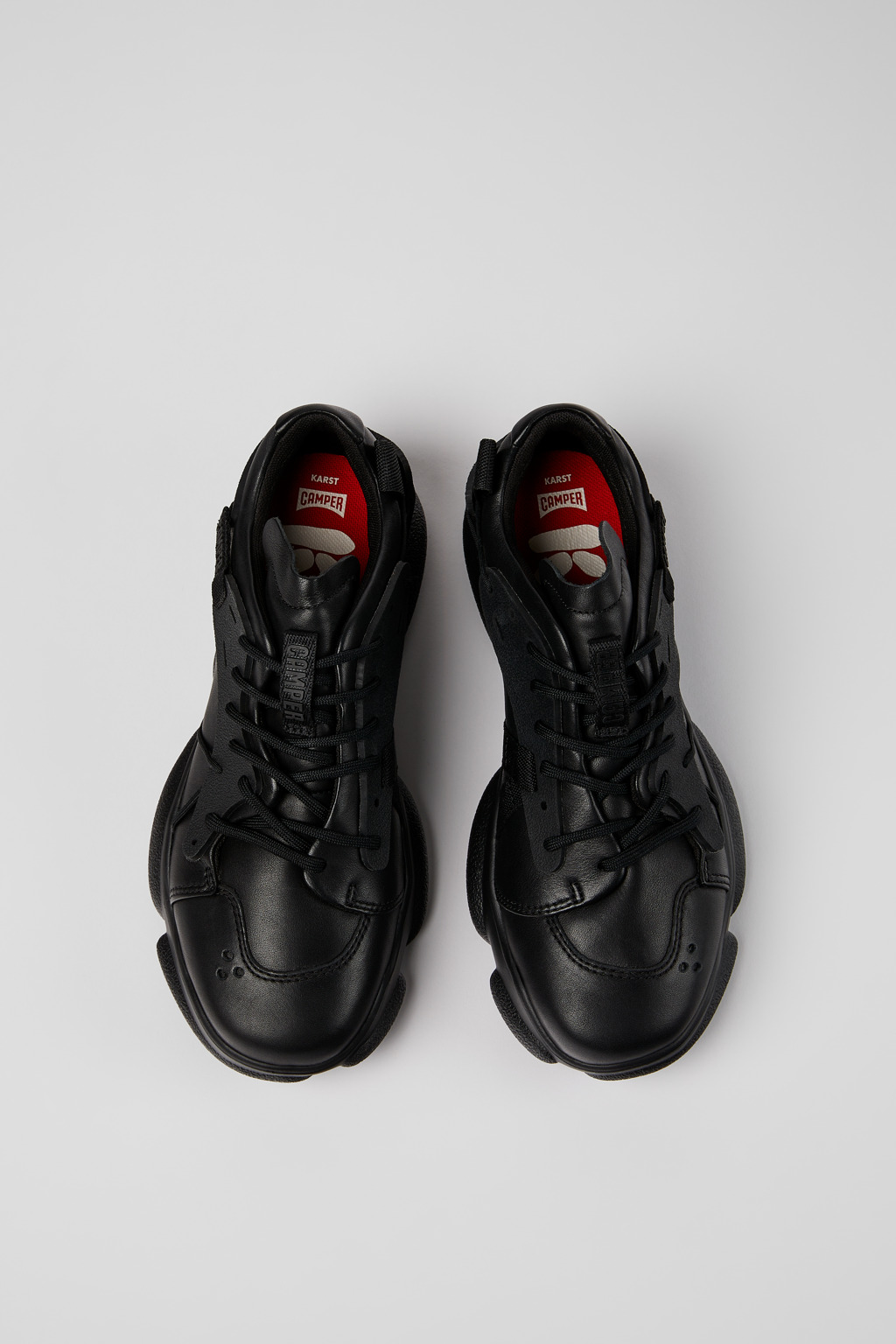 Karst Black leather and textile sneakers for women - Image 4