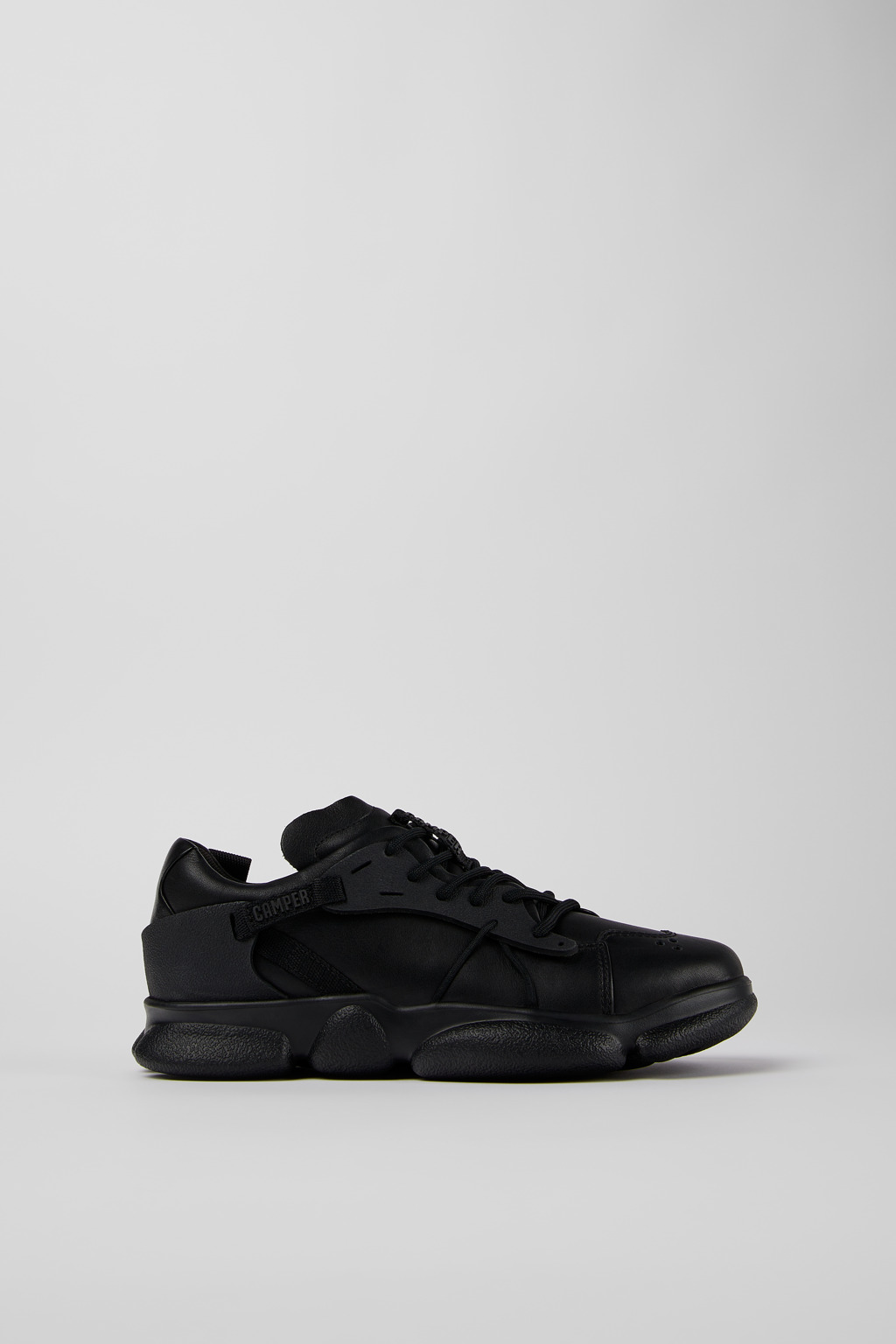 Karst Black leather and textile sneakers for women - Image 2