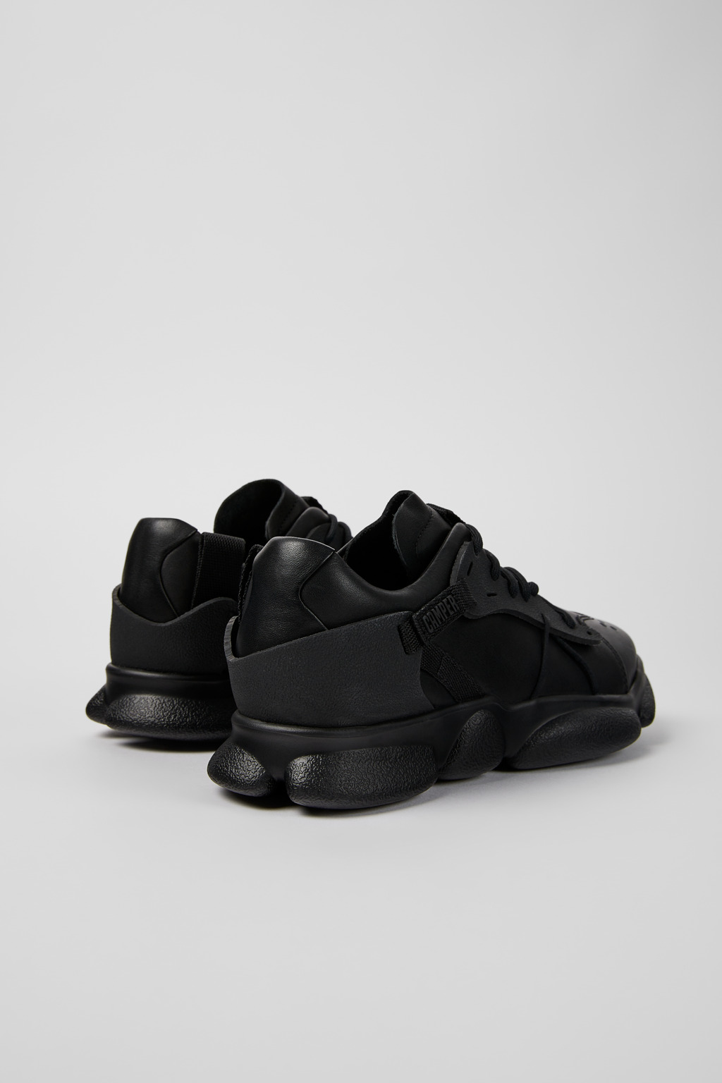 Karst Black leather and textile sneakers for women - Image 3
