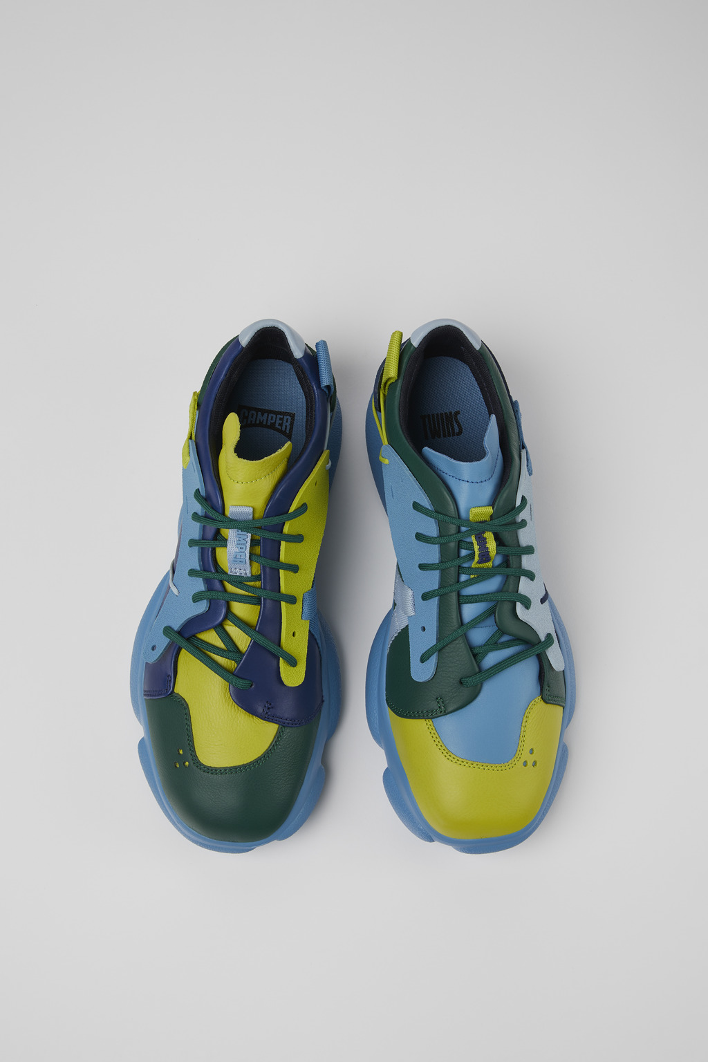 Twins Multicolored leather and textile sneakers for women - Image 4
