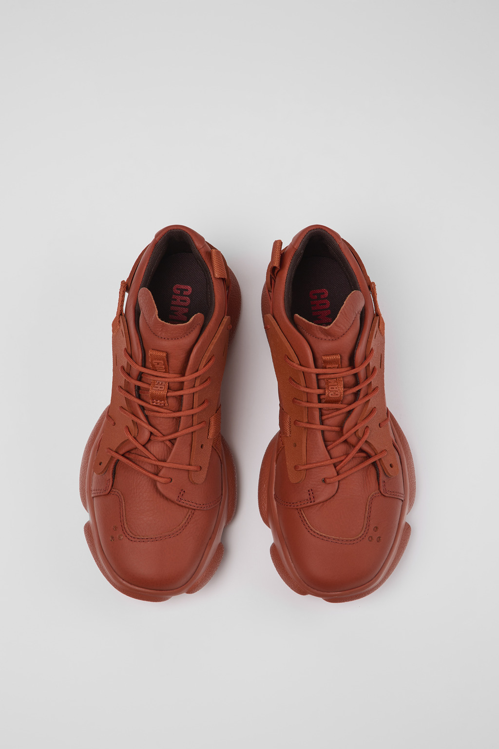 Karst Red leather and textile sneakers for women - Image 4
