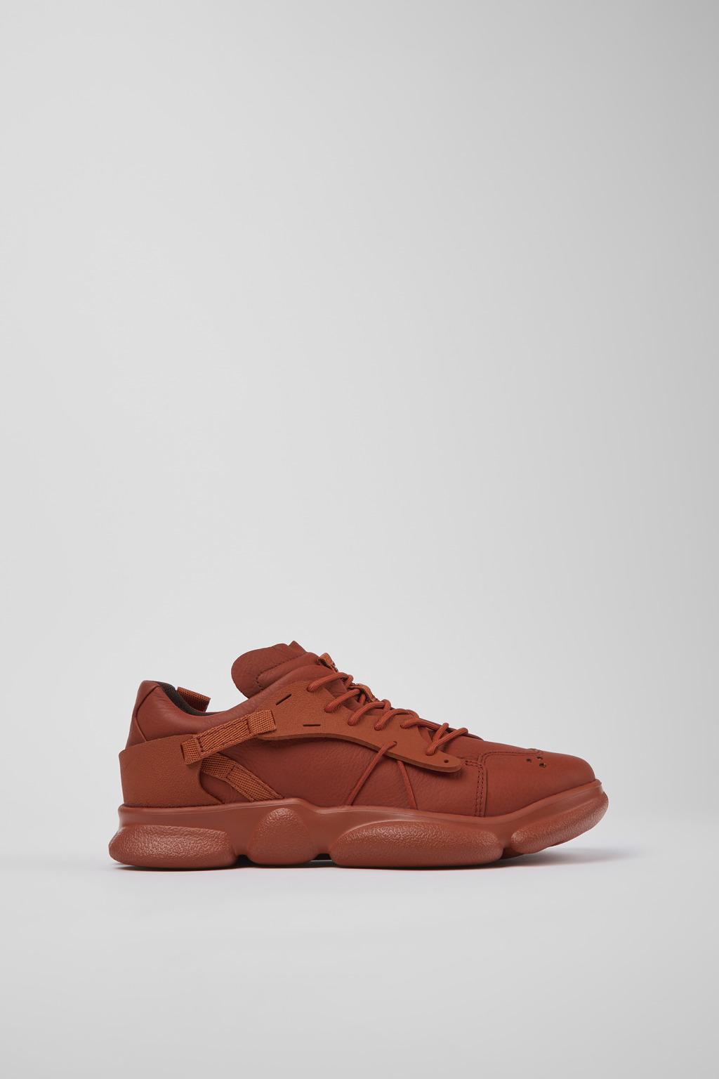 Karst Red leather and textile sneakers for women - Image 2
