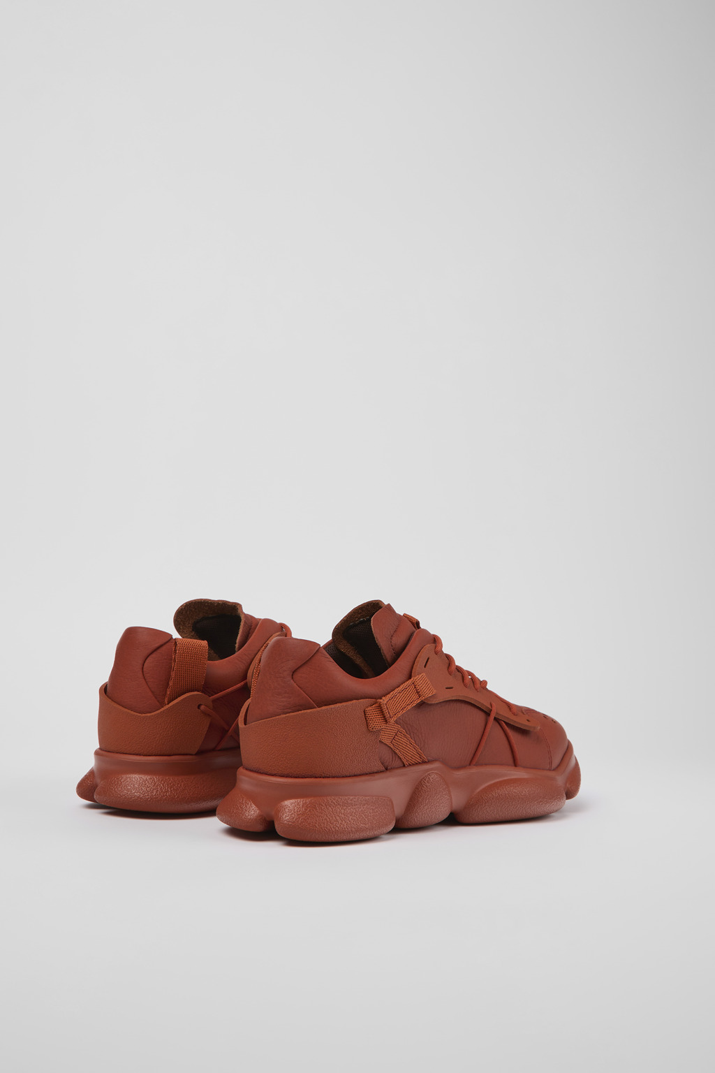 Karst Red leather and textile sneakers for women - Image 3