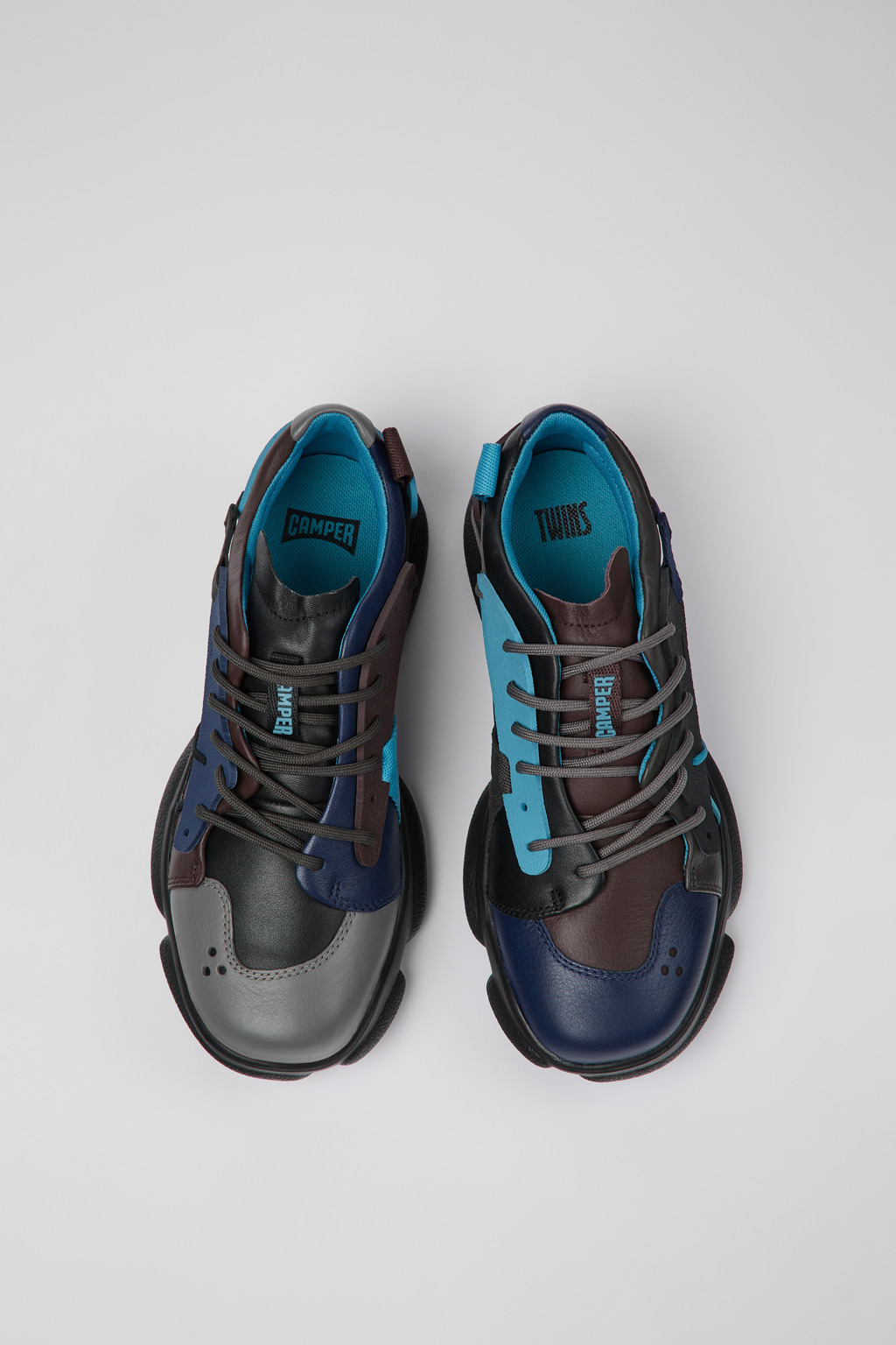 Twins Multicolored leather and textile sneakers for women - Image 4