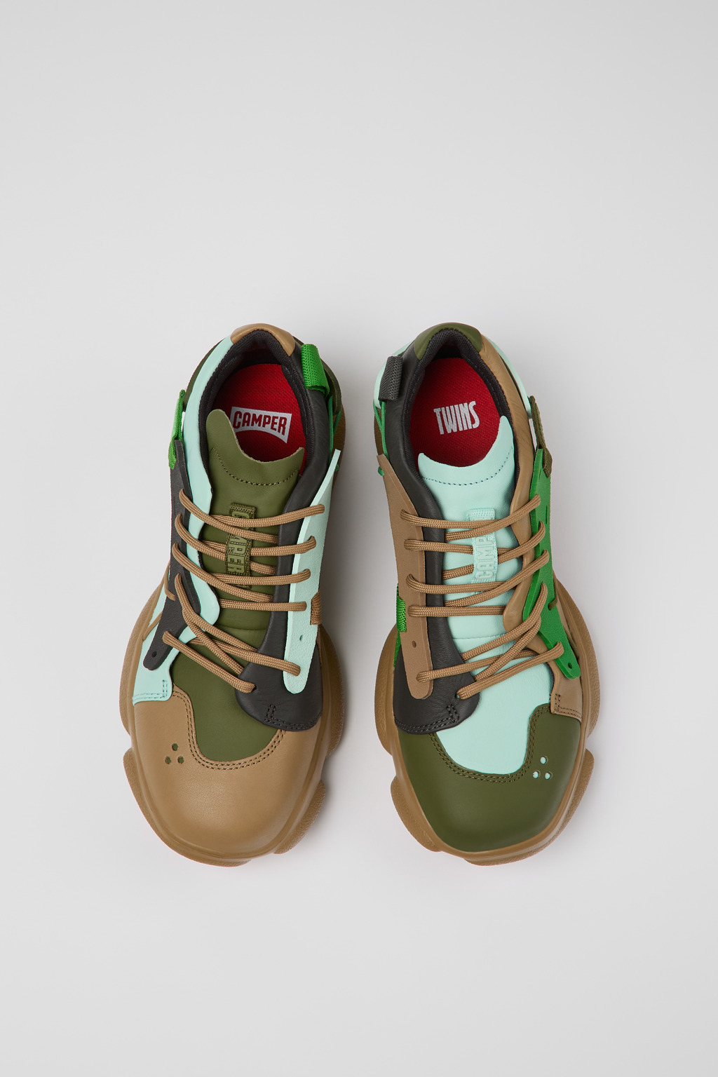 Twins Multicolored Leather/Textile Sneaker for Women - Image 4