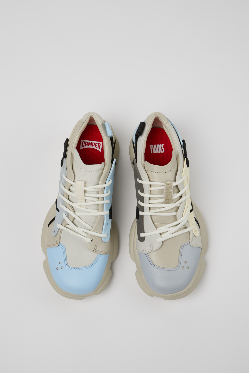 Twins Multicolored leather and textile sneakers for women - Image 4