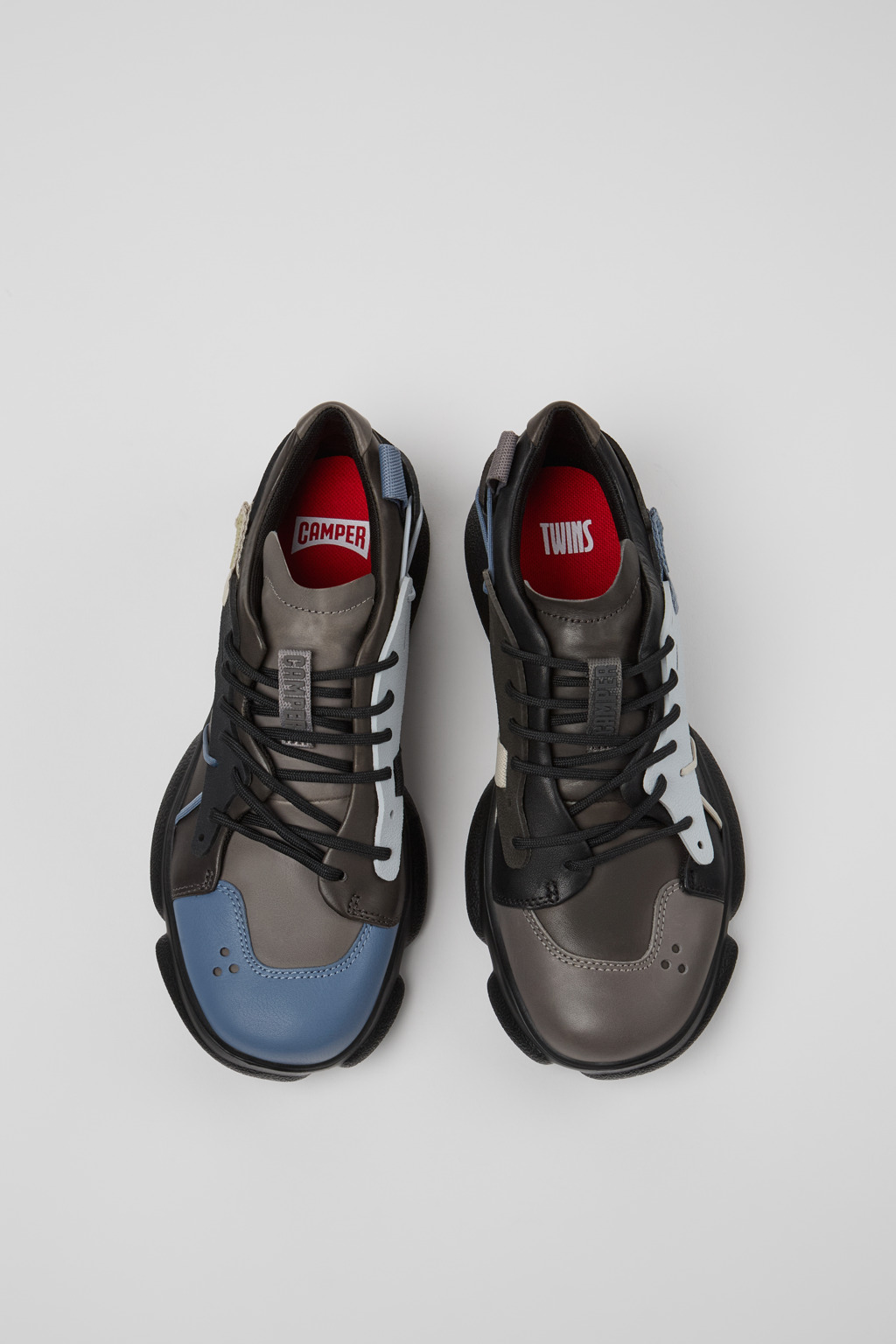 Twins Multicolored leather and textile sneakers for women - Image 4