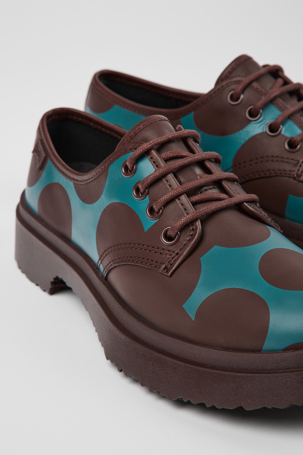 Twins Burgundy and blue leather shoes for women