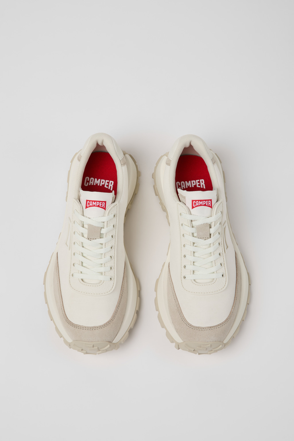 Drift Trail White Textile and Nubuck Leather Sneakers for Women. - Image 4