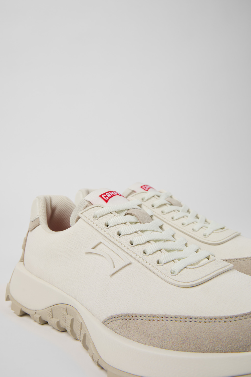 Drift Trail White Textile and Nubuck Leather Sneakers for Women.