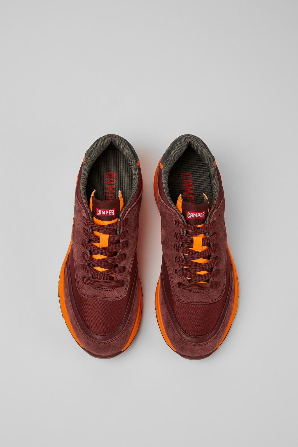 Drift Burgundy and orange textile and nubuck sneakers for women - Image 4