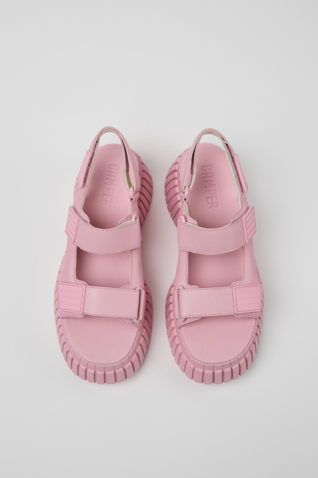 BCN Pink Leather Sandals for Women. - Image 4