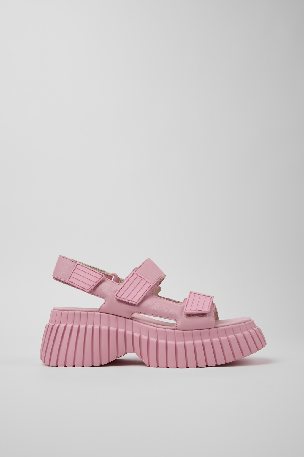 BCN Pink Leather Sandals for Women. - Image 2