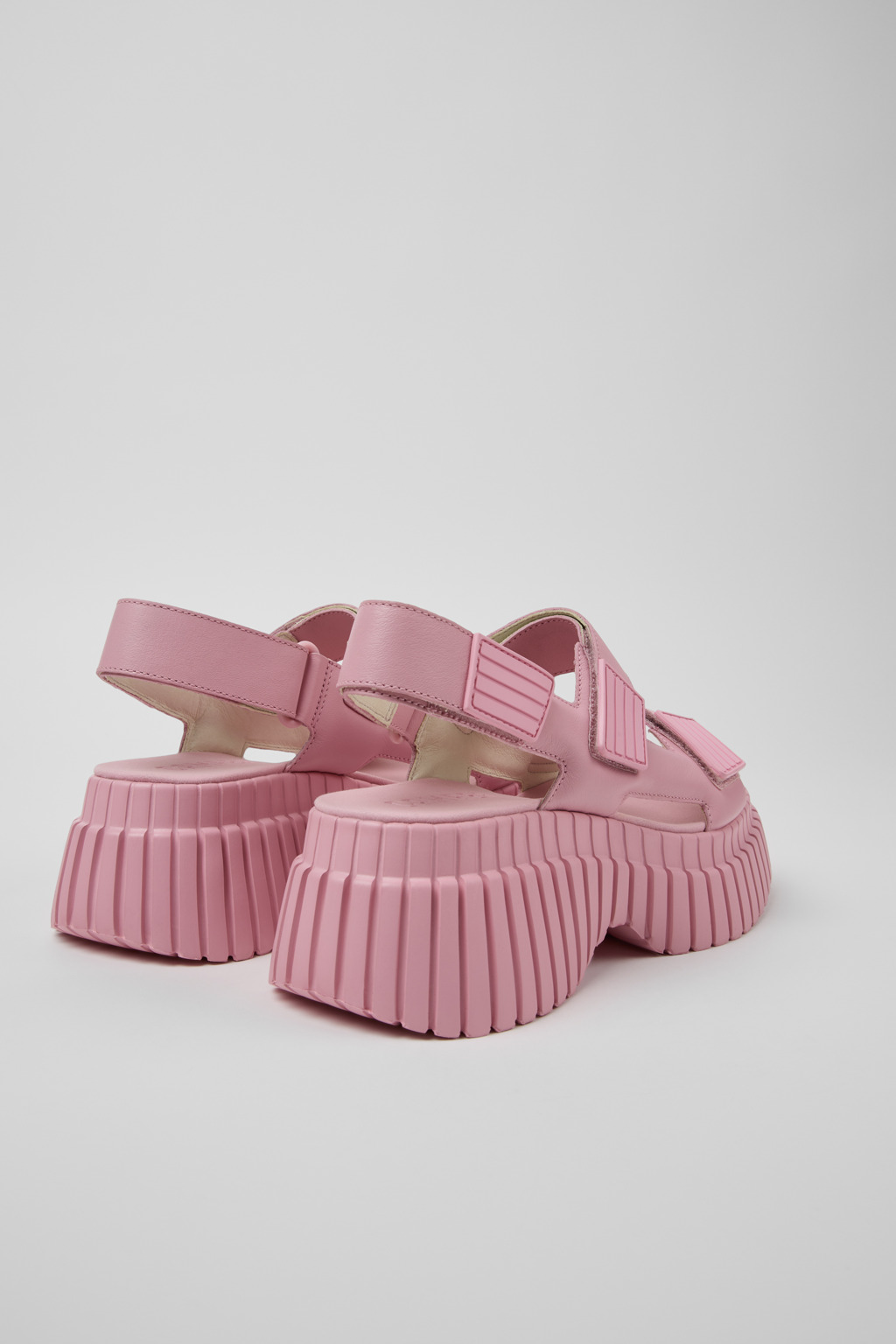 BCN Pink Leather Sandals for Women. - Image 3