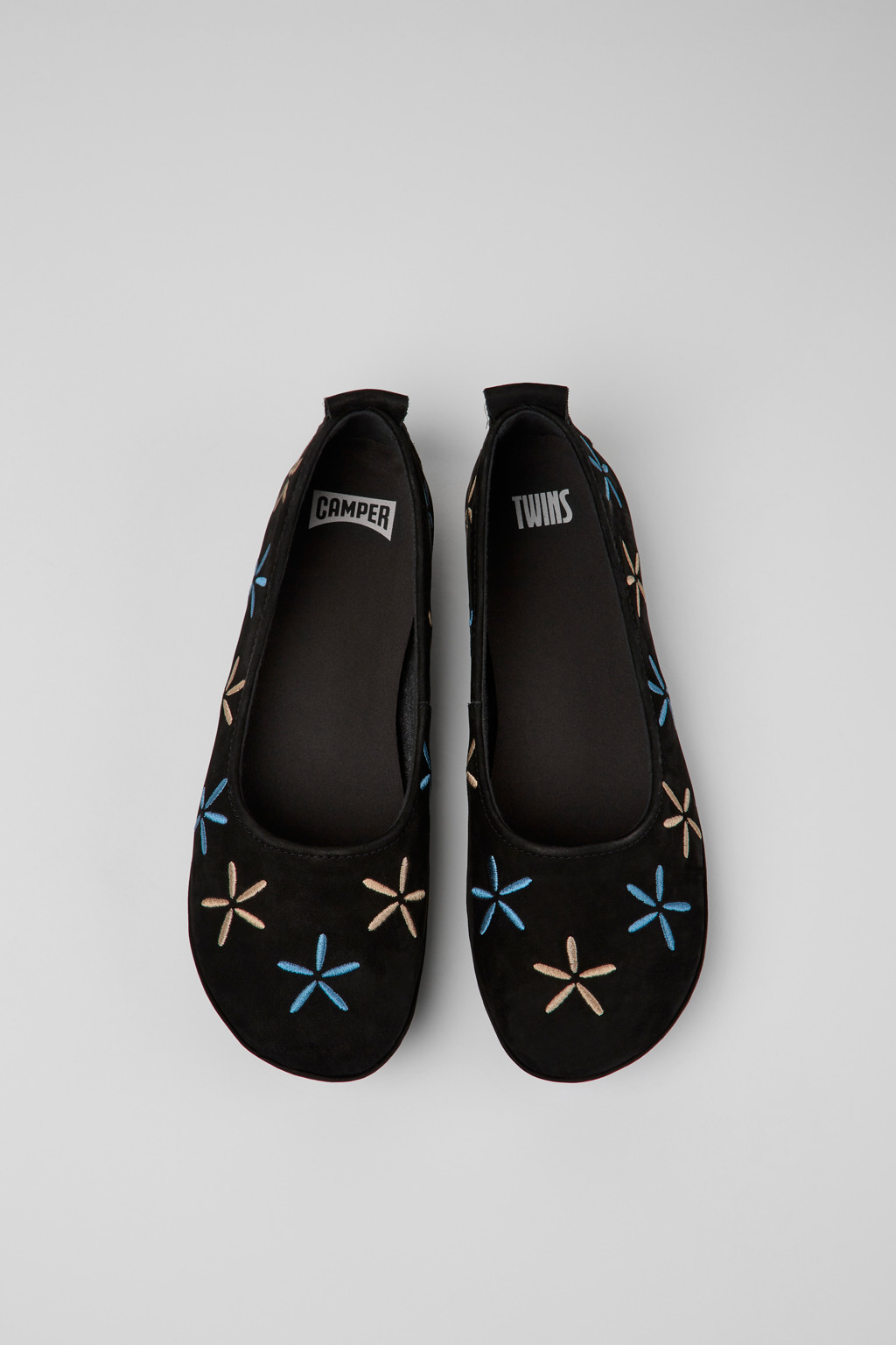 Twins Black nubuck ballerinas for women - Image 4