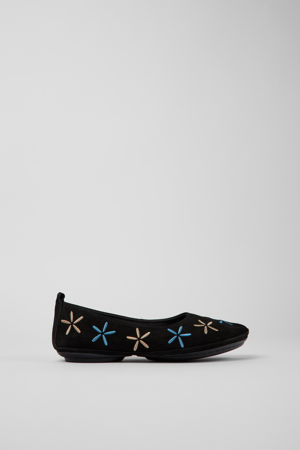 Twins Black nubuck ballerinas for women - Image 2