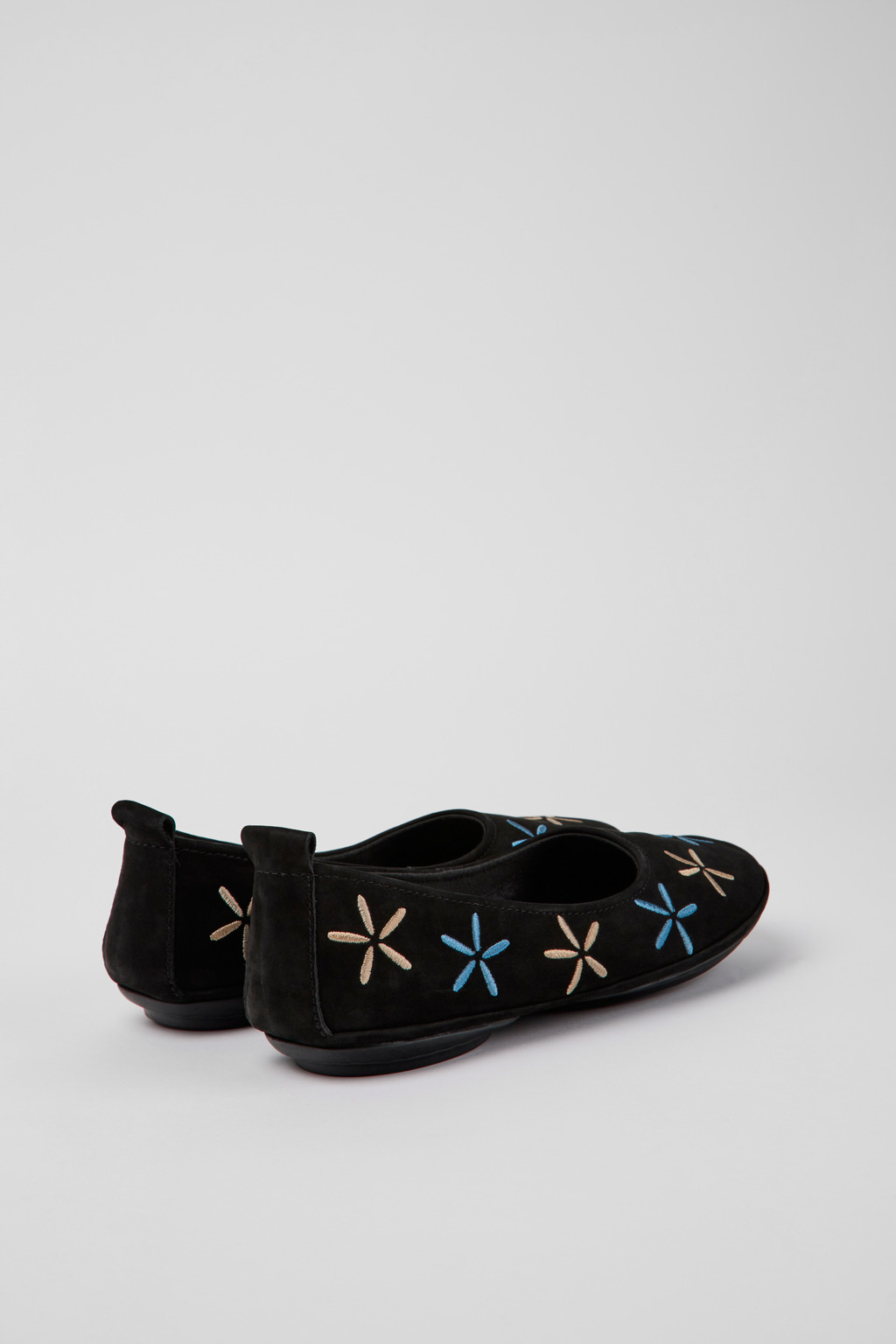 Twins Black nubuck ballerinas for women - Image 3