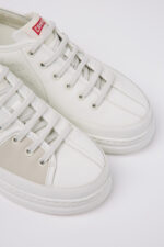Twins White multicolored recycled leather sneakers for women
